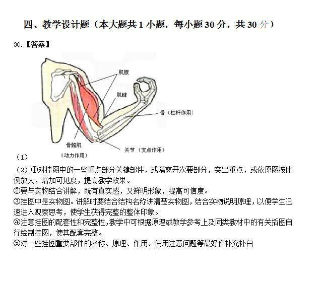 2014上半年教師資格統(tǒng)考初中生物真題答案3